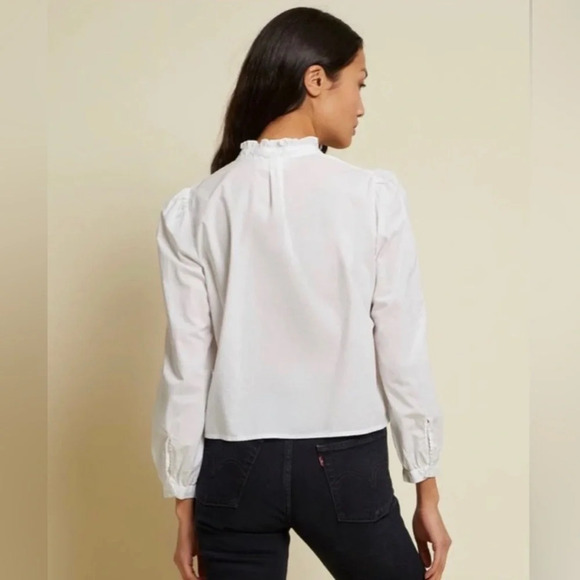 Nation LTD Chantelle Victorian Crop white Blouse- size xsmall - Picture 2 of 9